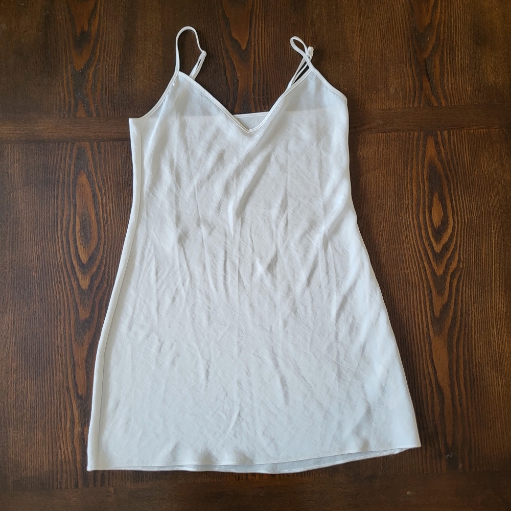 Wilfred White Spaghetti Strap Satiny Mini Party Beachy Night Out Dress